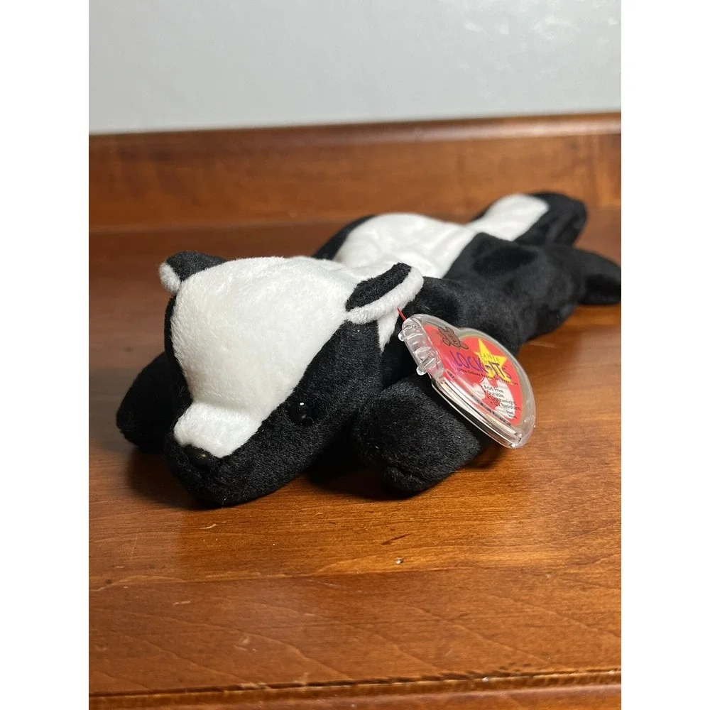 Ty Original Beanie Babies STINKY The Skunk Feb 13 1995 PE‎ PELLETS w/tags 10 In